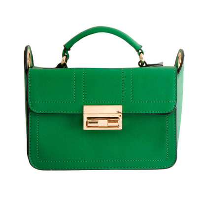 Green Leather Square Crossbody
