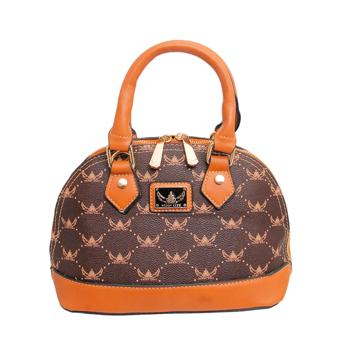 Brown Designer Inspired Dome Satchel