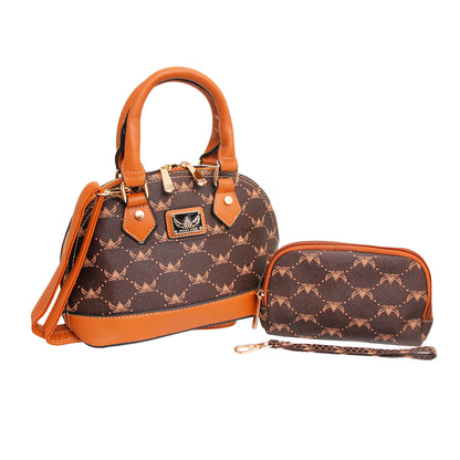 Brown Designer Inspired Dome Satchel