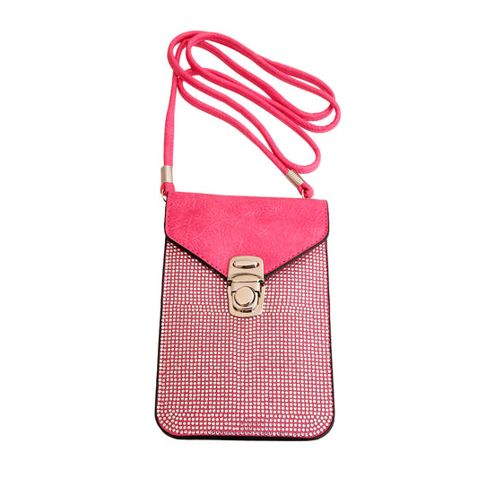 Fuchsia Rhinestone Cellphone Wallet
