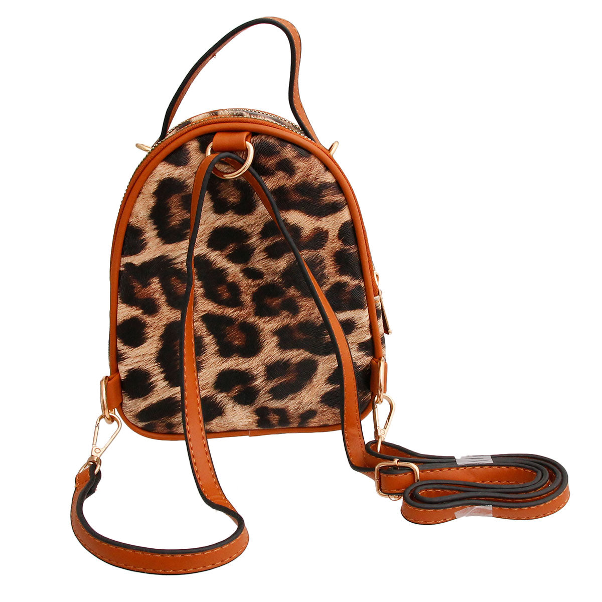 Brown Leopard Mini Backpack