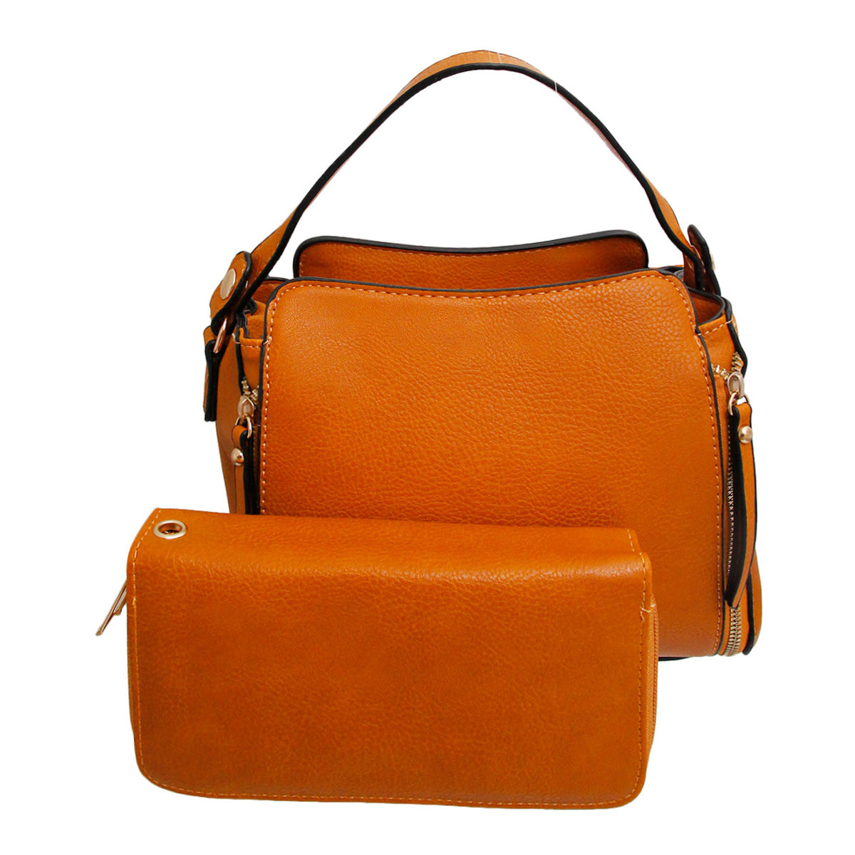 Mustard Boxy Zipper Bag Set