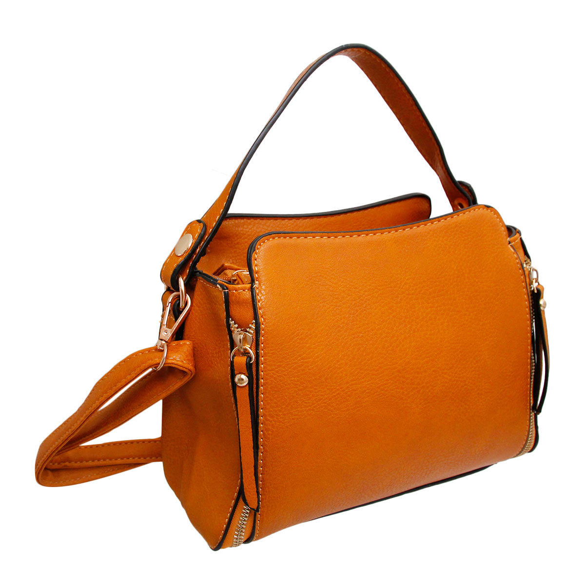 Mustard Boxy Zipper Bag Set