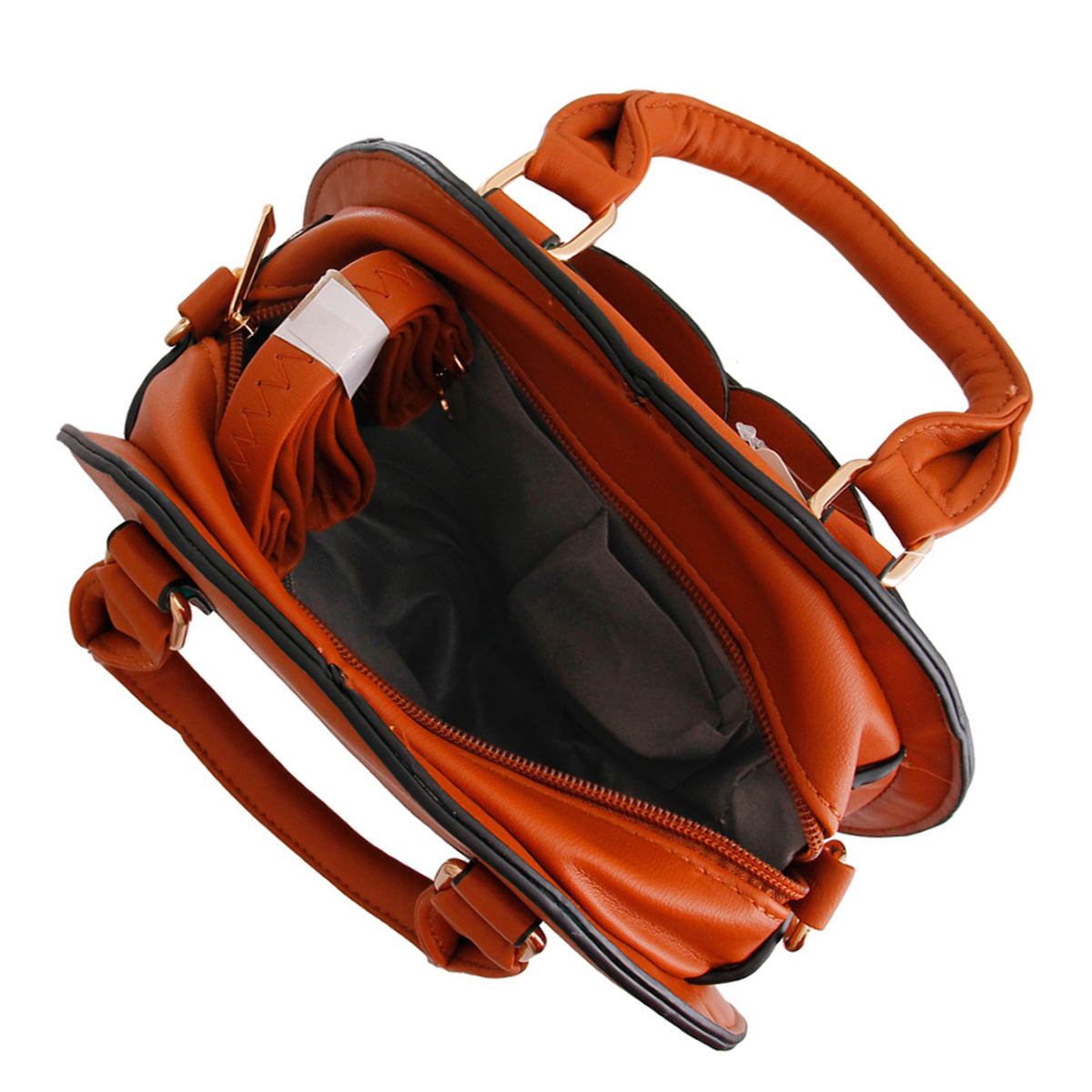 Camel Rose Rounded Handbag