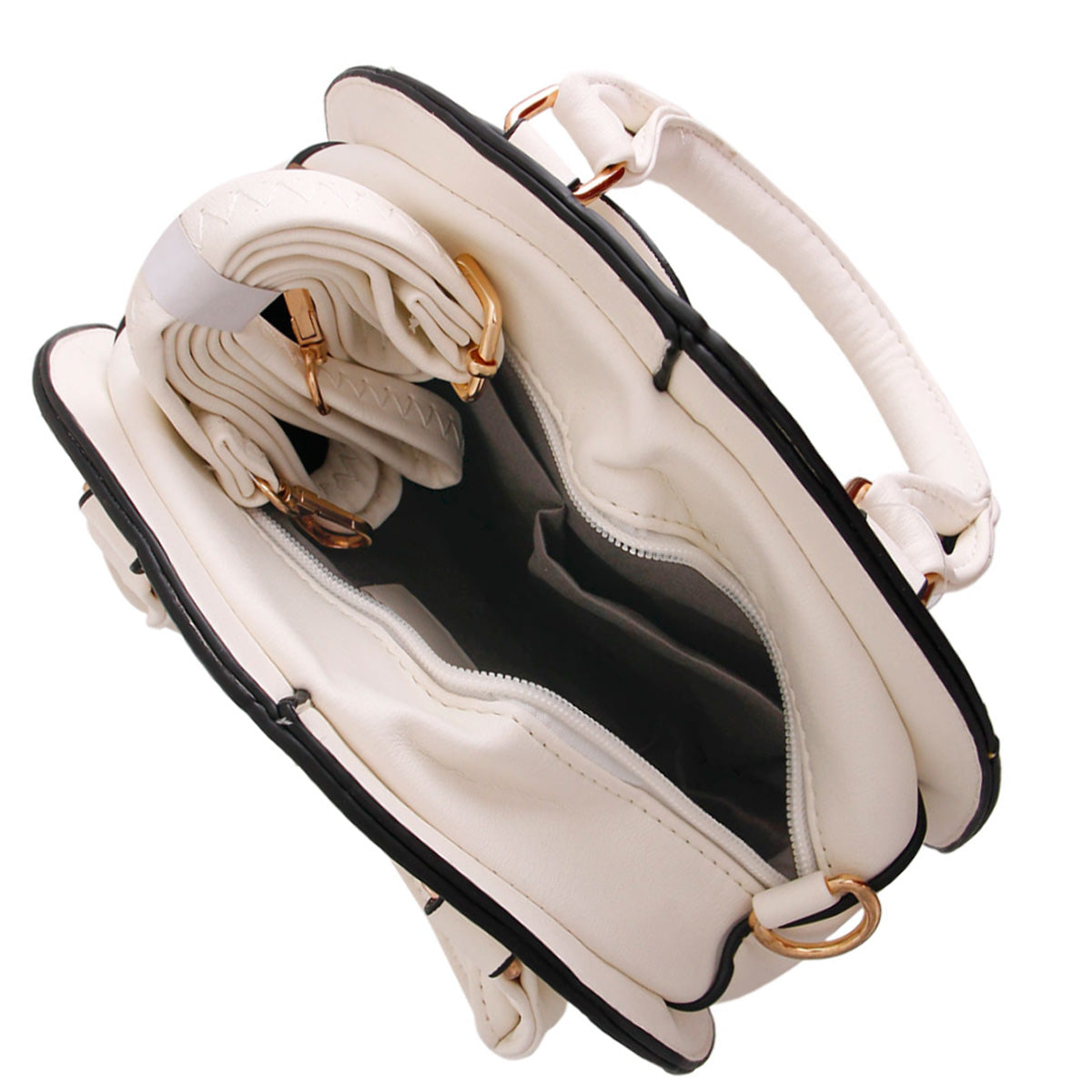 White Rose Rounded Handbag