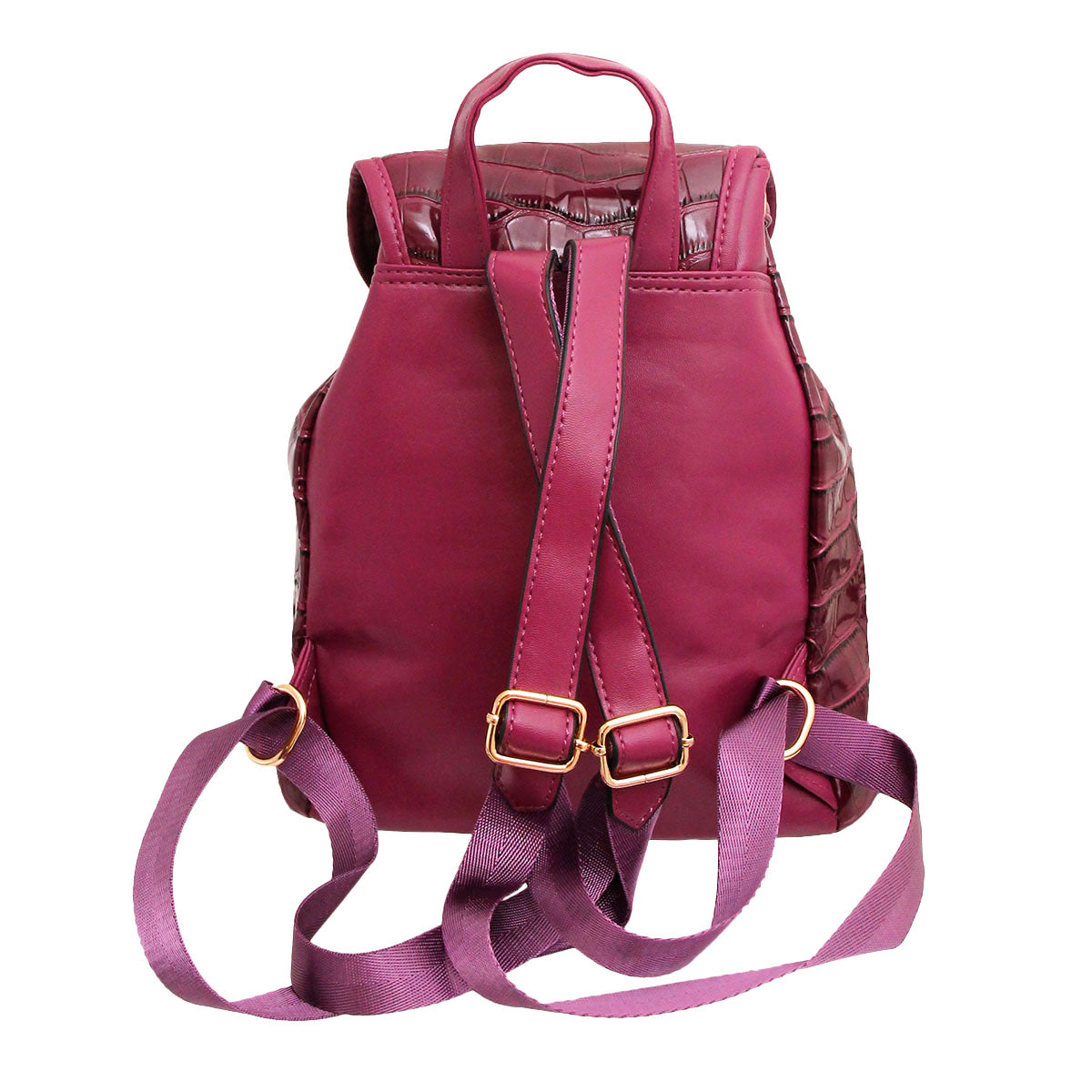 Purple Croc Cinch Backpack Set