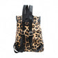 Black Leopard Flap Backpack Set