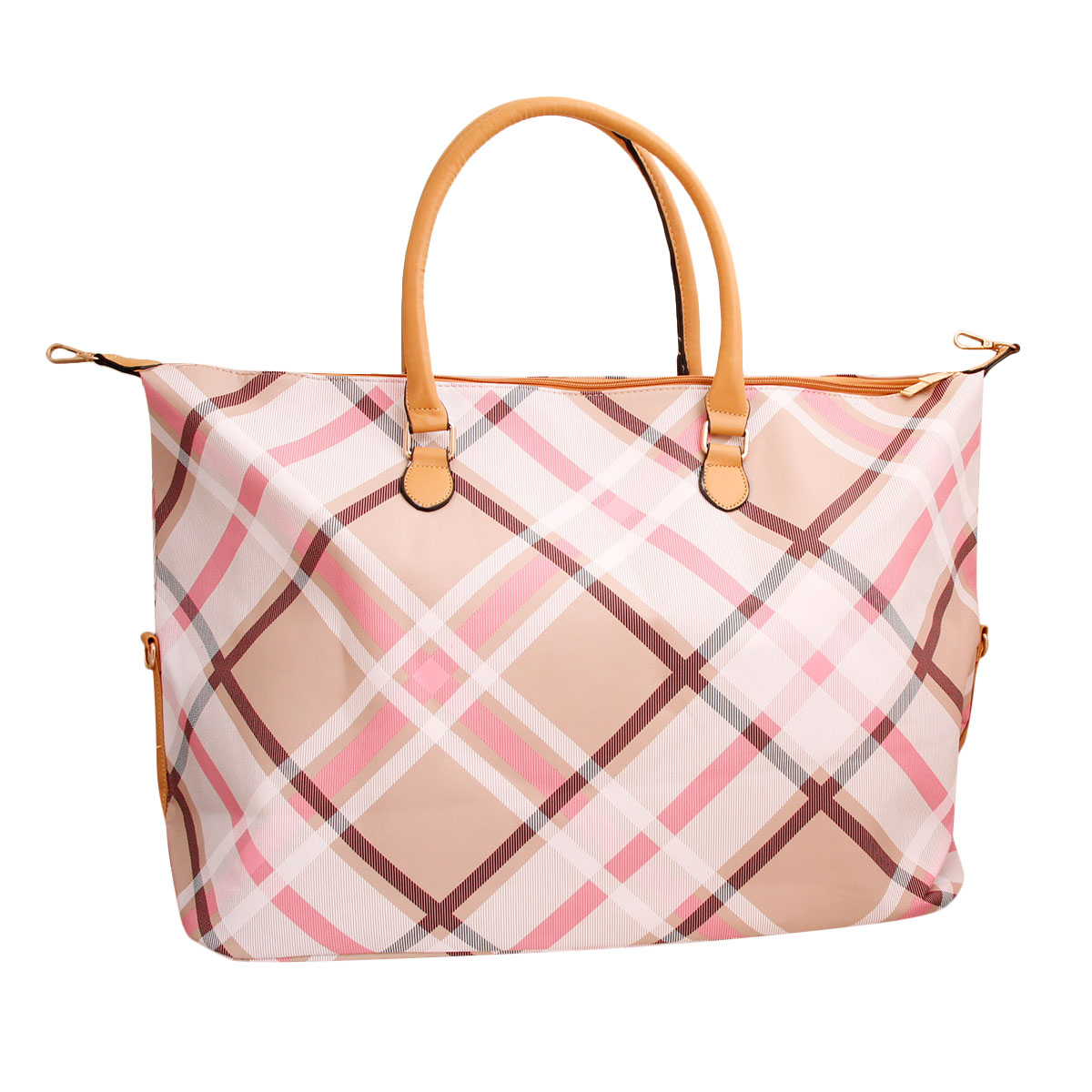 Pink Plaid Weekender Duffel