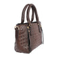 Dark Brown Croc Tote Pouch Set