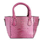 Purple Croc Tote Pouch Set