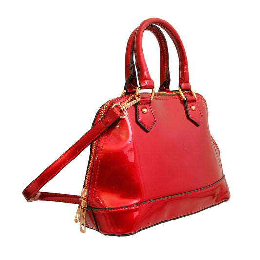 Wine Patent Dome Handbag
