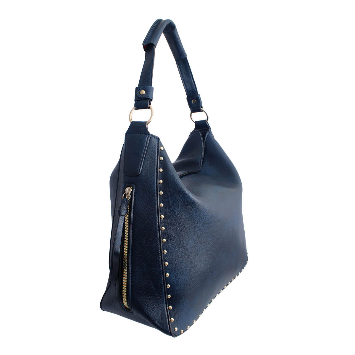 Navy Studded Hobo Bag