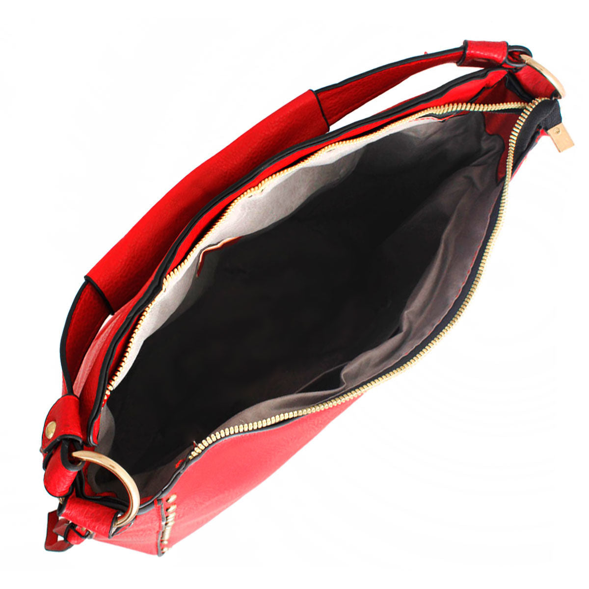 Red Studded Hobo Bag