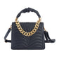 Navy Quilted Square Satchel