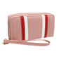 Pink Striped Double Zipper Wallet