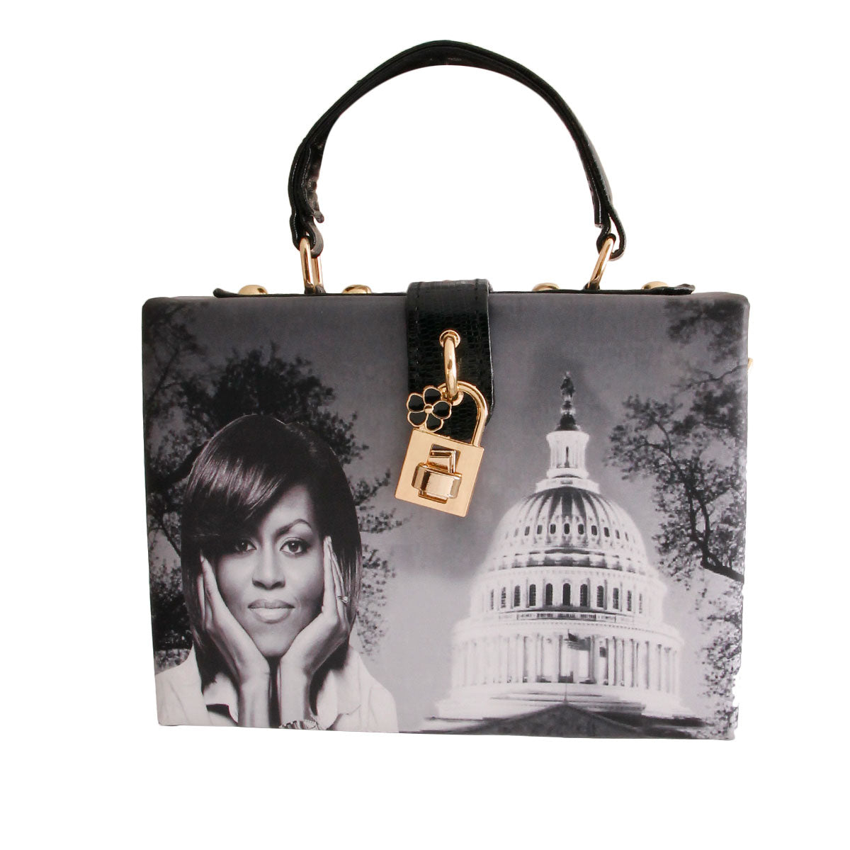 Michelle Obama Padded Square Clutch