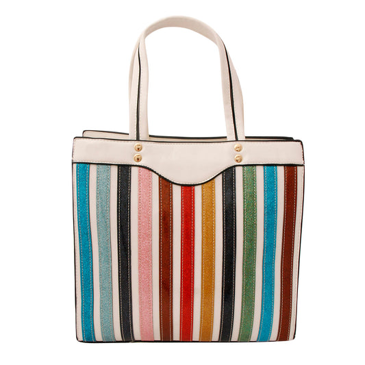 Glitter Stripe Tote Handbag