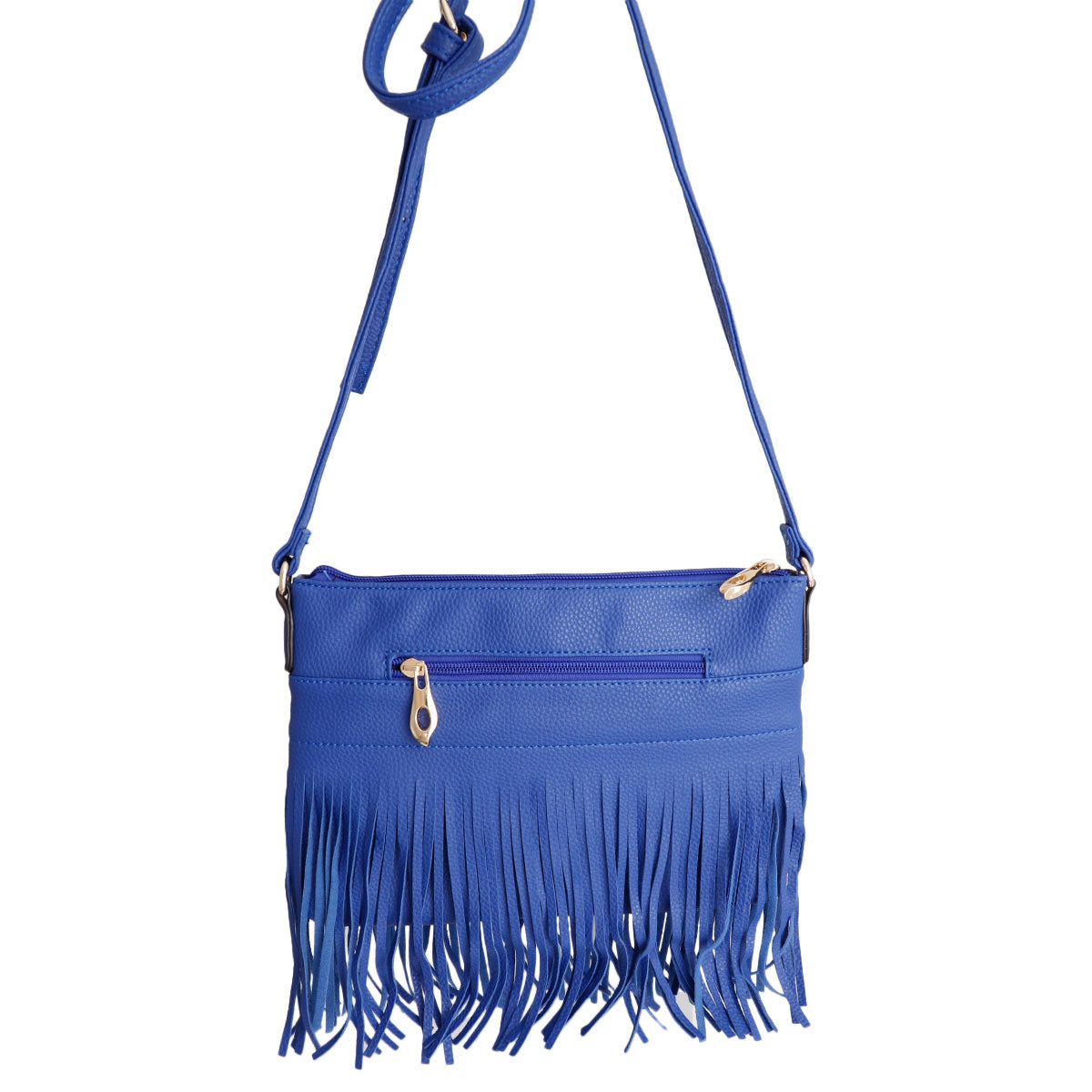 Soft Blue Fringe Crossbody Bag