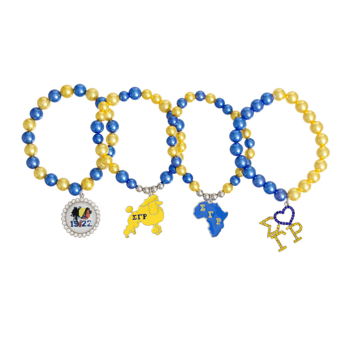 Blue Gold Pearl Silver Sorority Set