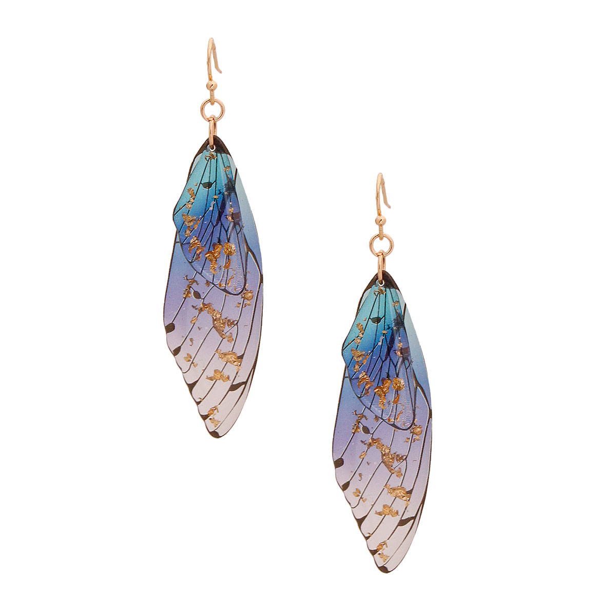 Blue Butterfly Wing Earrings