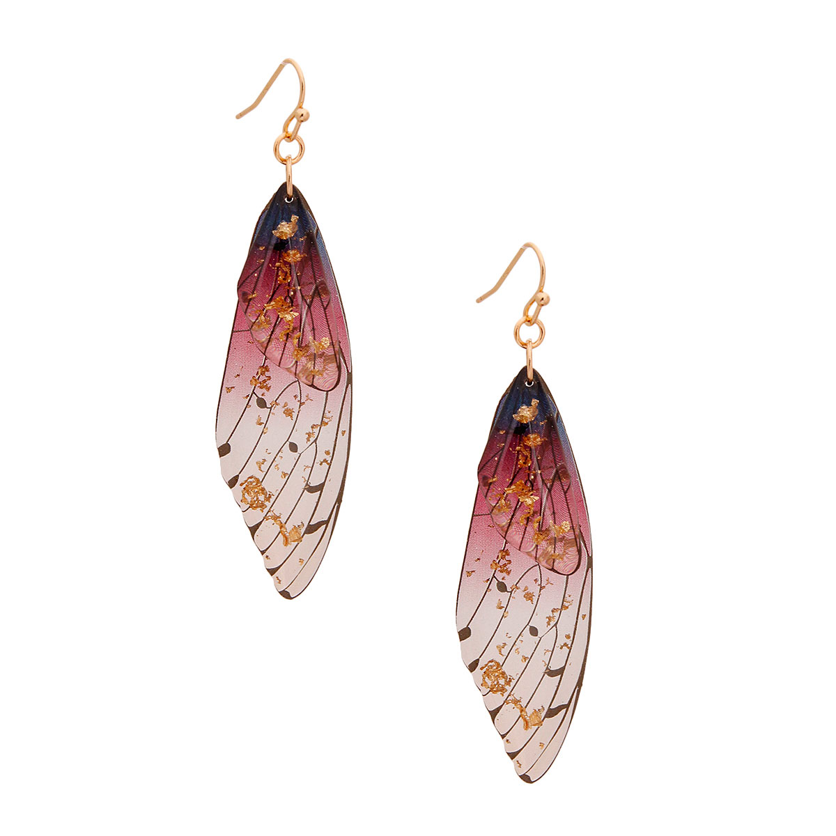 Pink Butterfly Wing Earrings