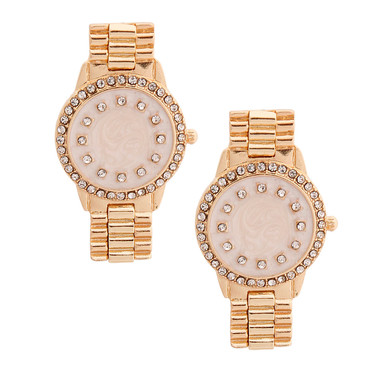 Designer Ivory Watch Earrings