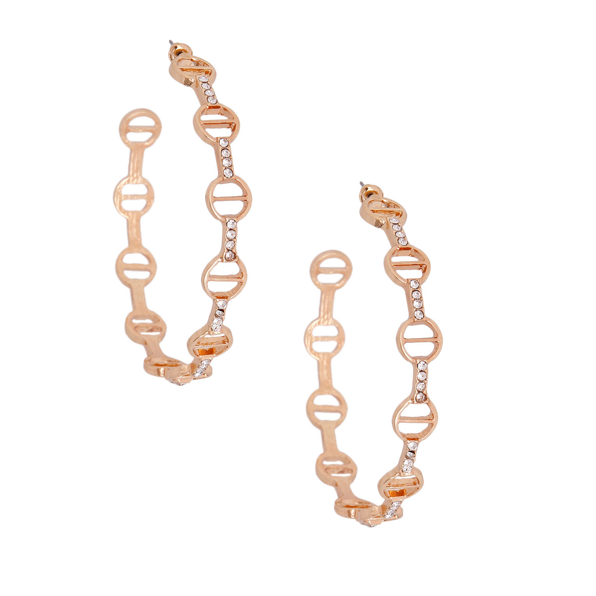 Gold Horse Bit Designer Hoops