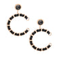 Black Woven C Designer Gold Earrings
