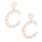 White Woven C Designer Gold Earrings