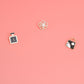 Gold Black 3pcs Flower Designer Studs