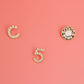 Gold White 3pcs Coco Designer Studs