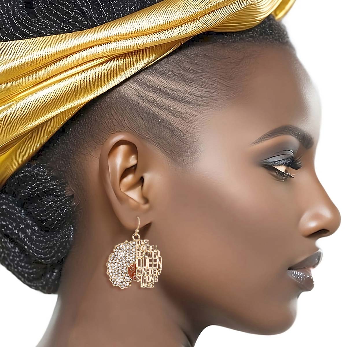 Gold Inspirational Afro Fishhooks