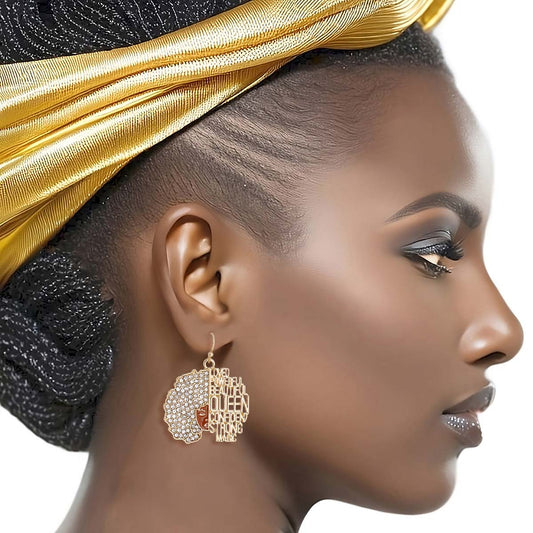Gold Inspirational Afro Fishhooks