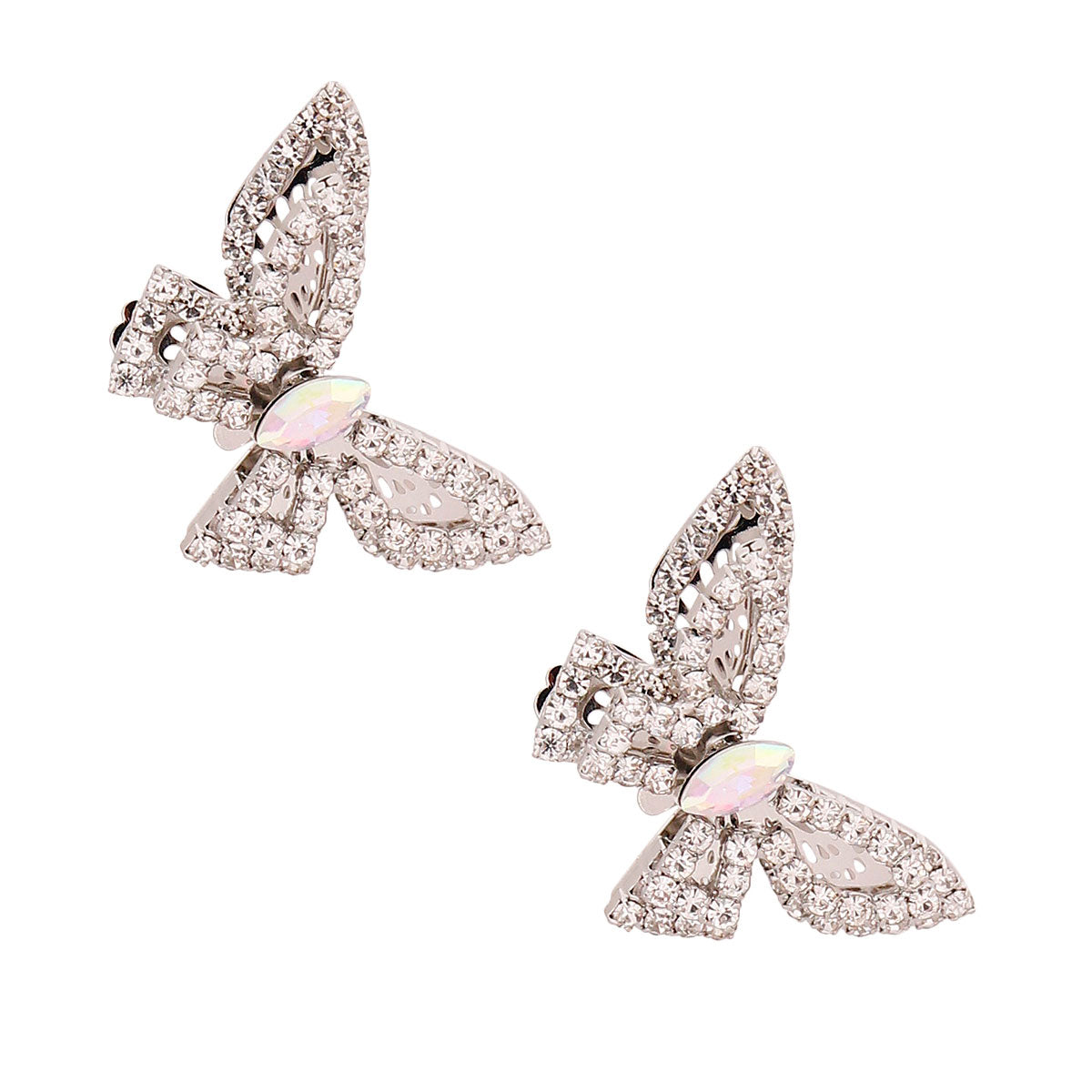 Silver 3D Butterfly Studs