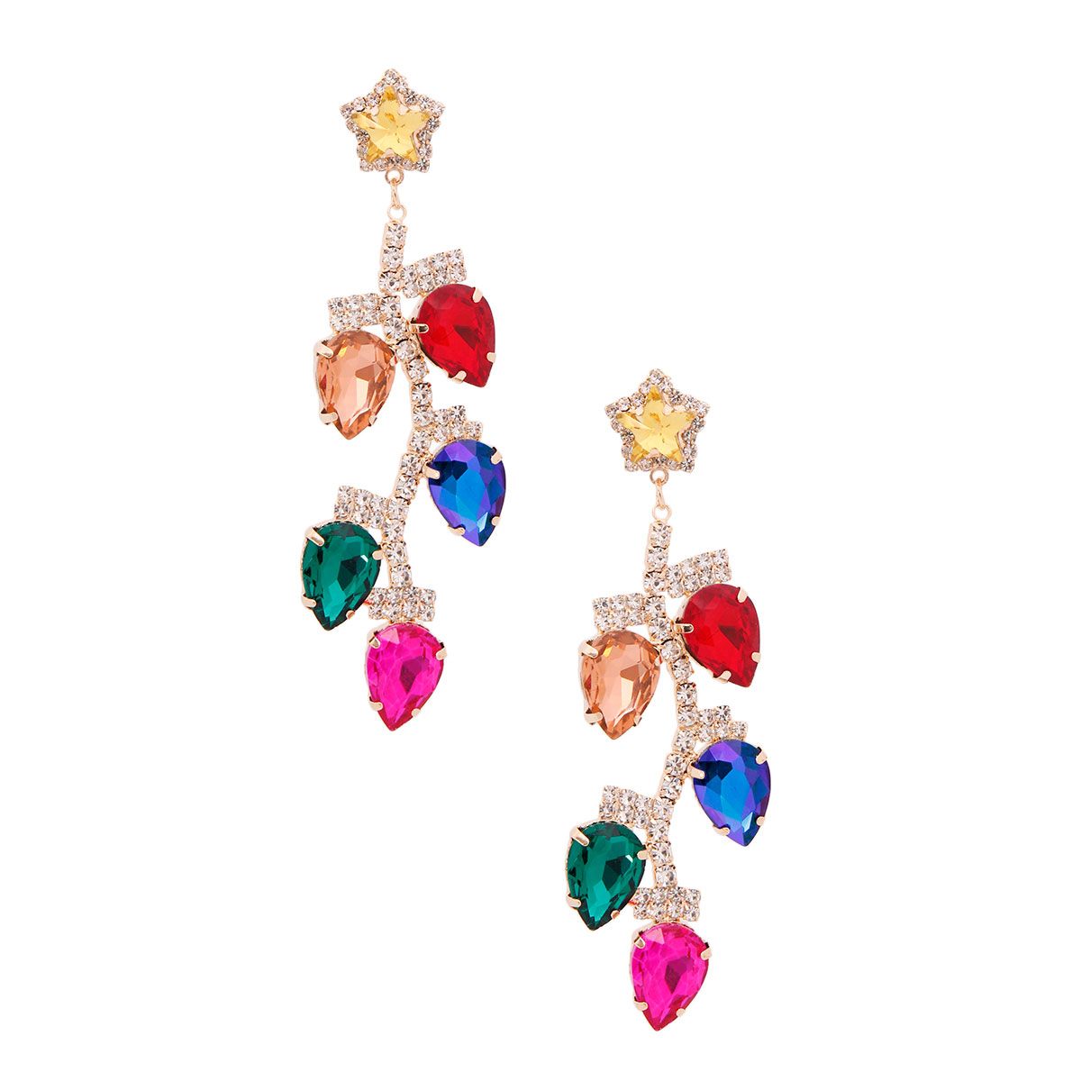 Gold Christmas Lights Earrings