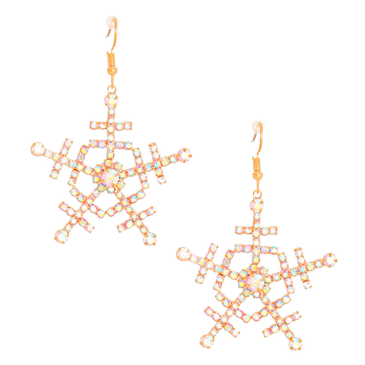 Dangle Gold Medium Snowflake Earrings for Women