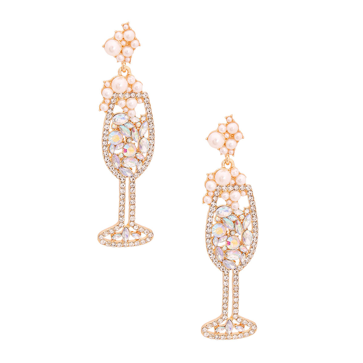 Gold Crystal Bubbly Earrings