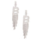 B Rhinestone Fringe Earrings