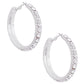 Silver Clear Stone Claw Set Hoops