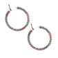 Multi Color Rhinestone Covered Silver Hoops