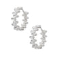 Silver Marquise Glass Crystal Hoops