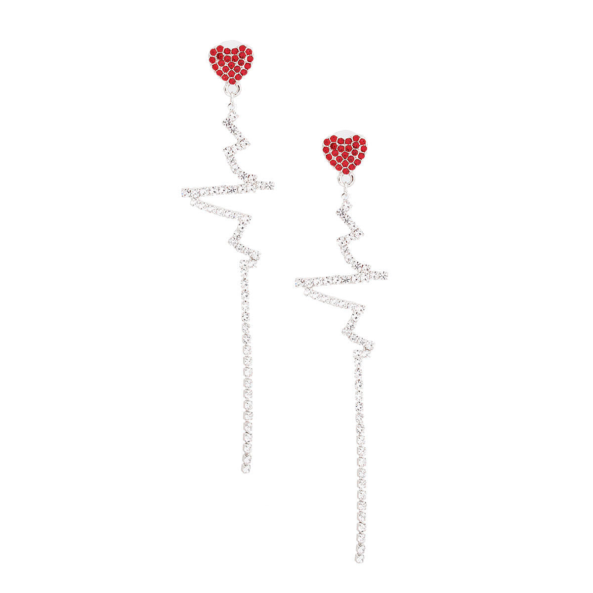 Silver Heartbeat Earrings