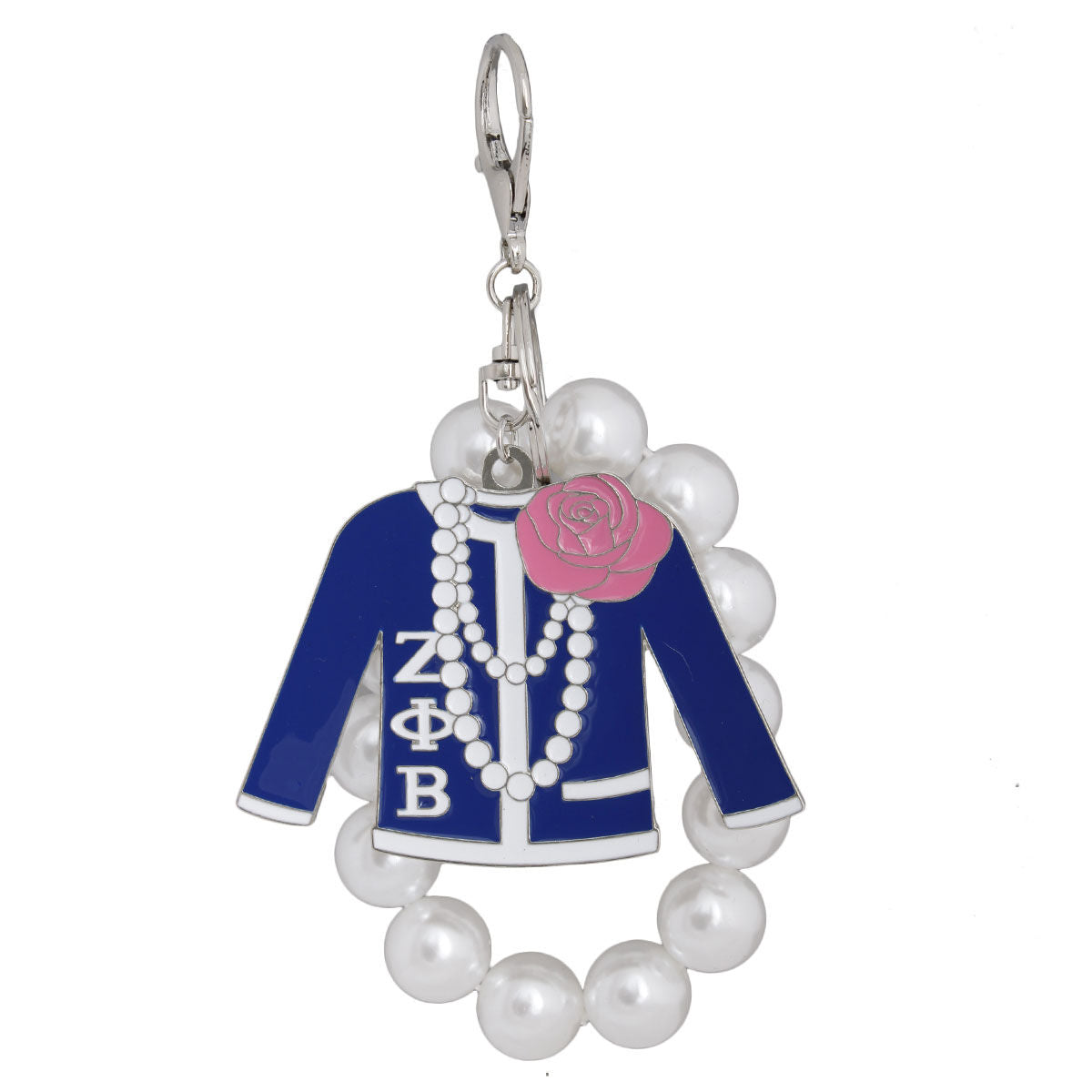 Blue White Sorority Keychain