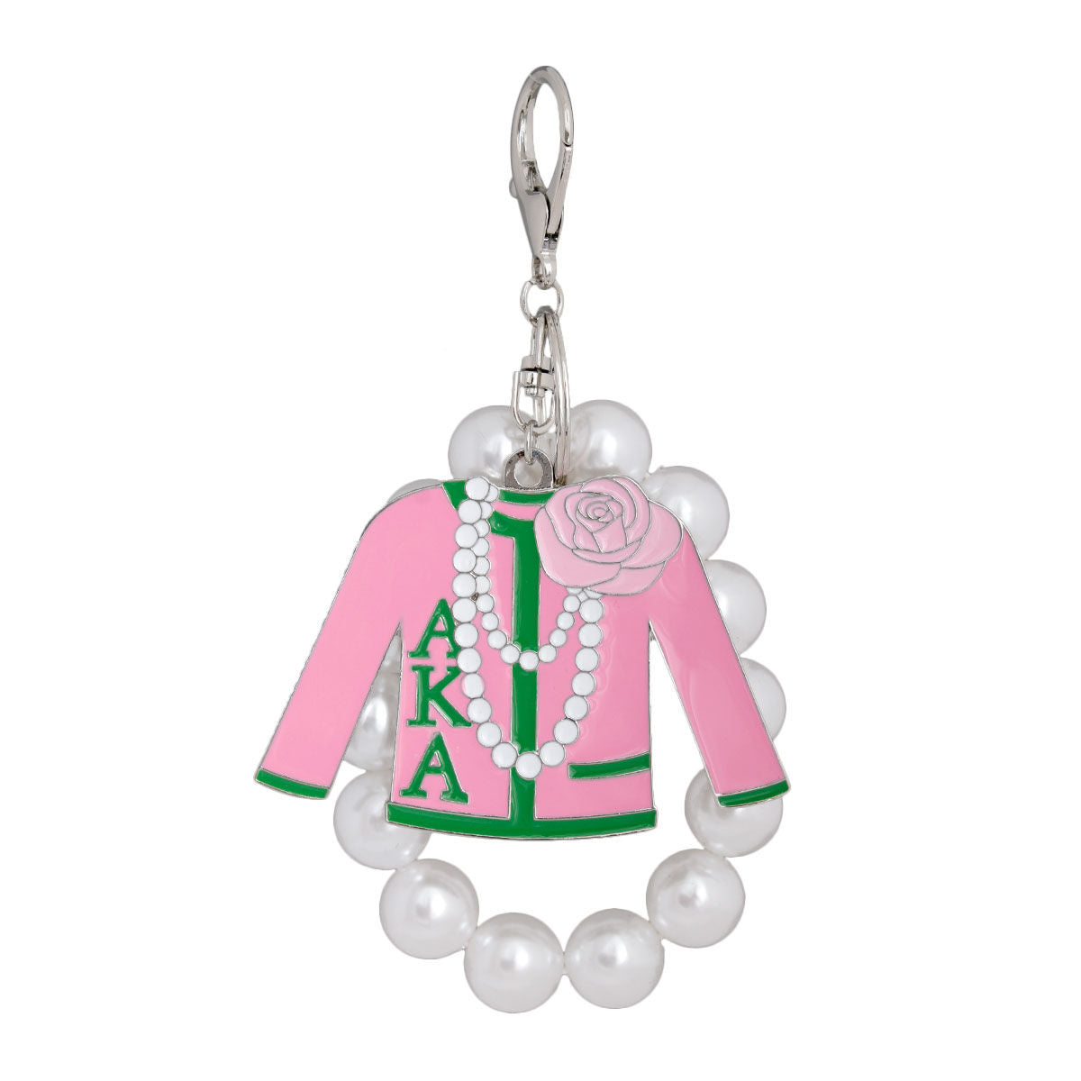 Pink Green Sorority Keychain