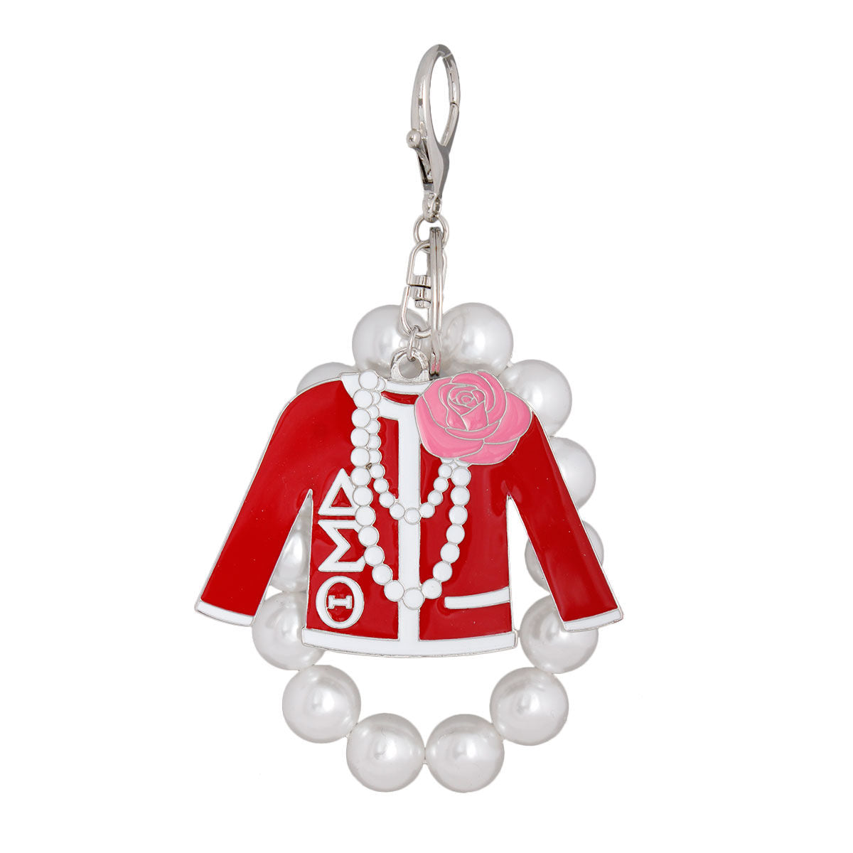 Red White Sorority Keychain