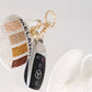 White Melanin Round Keychain