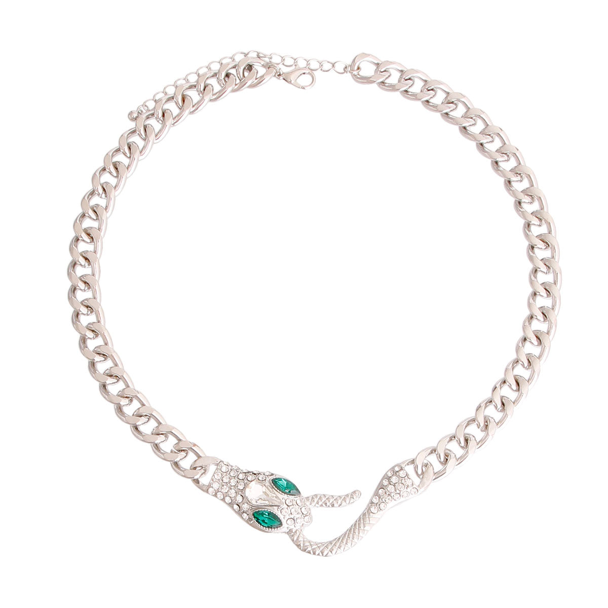 Silver Designer Snake Chain Necklace