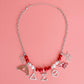 Red White Pearl Delta Necklace