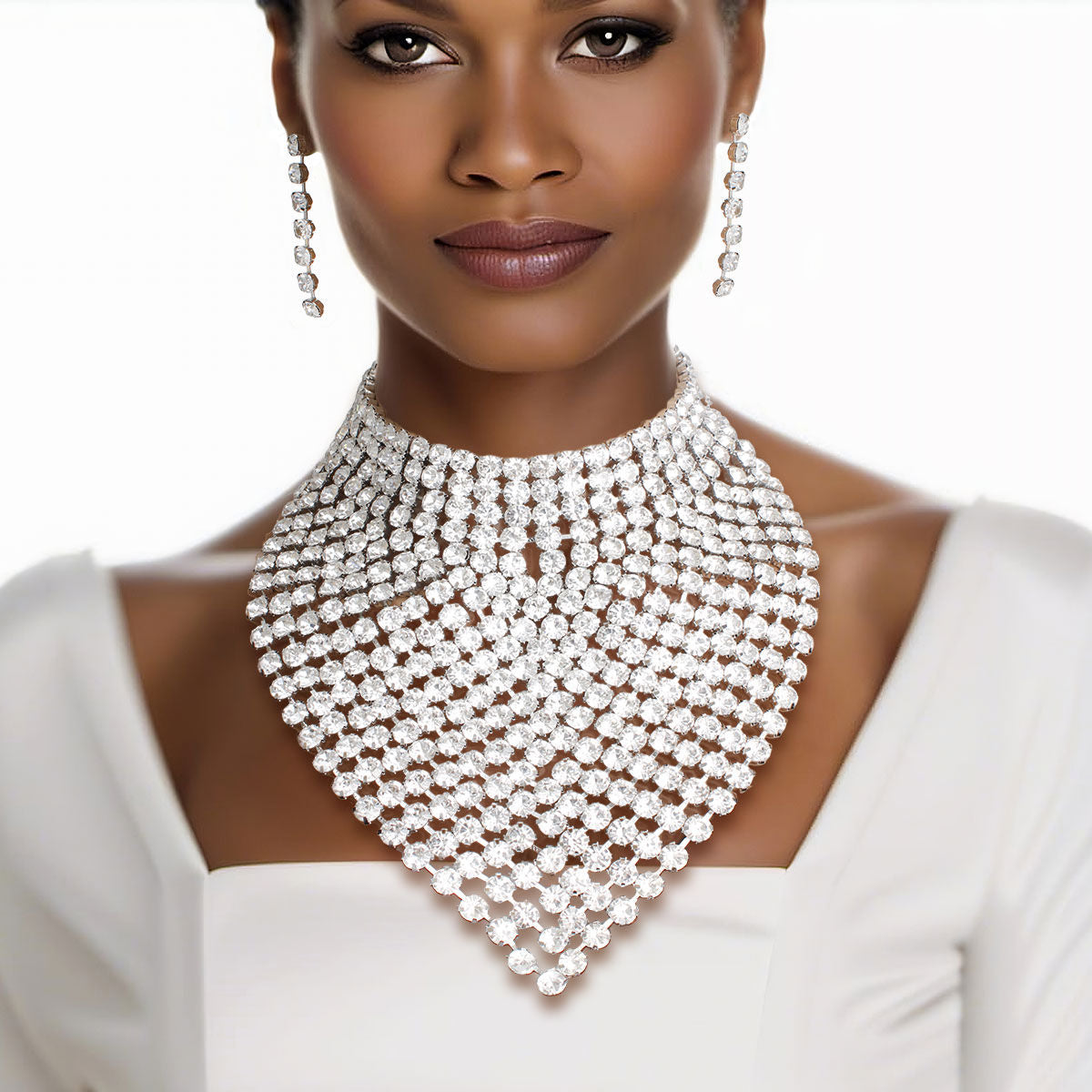 Crystal Chainmail Bib Choker