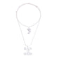 Silver Double Chain Black is Queen Necklace